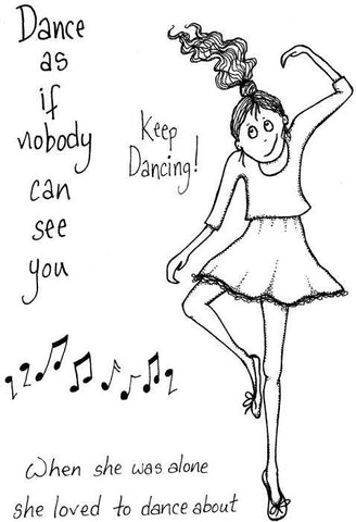 Lindsay Mason Designs Doo-Lally-Pip Keep Dancing Clear Stamp - Lilly Grace Crafts