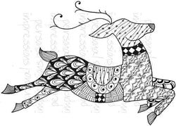 Lindsay Mason Designs Zendoodle Reindeer Ready To Go A6 Clear Stamp - Lilly Grace Crafts