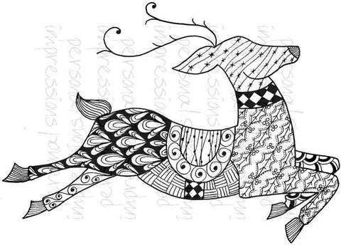 Lindsay Mason Designs Zendoodle Reindeer Ready To Go A6 Clear Stamp - Lilly Grace Crafts