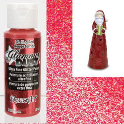 DecoArt Glamour Dust Sizzling Red Ultra Fine Glitter Paint 2oz. - Lilly Grace Crafts