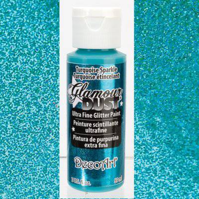 DecoArt Glamour Dust Turquoise Ultra Fine Glitter Paint 2oz. - Lilly Grace Crafts