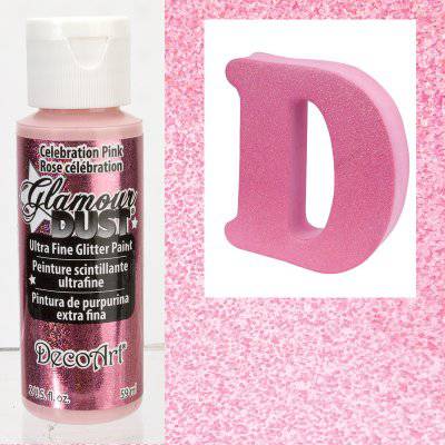 DecoArt Glamour Dust Celebration Pink Ultra Fine Glitter Paint 2oz. - Lilly Grace Crafts