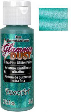 DecoArt Glamour Dust Aqua Ultra Fine Glitter Paint 2oz. - Lilly Grace Crafts