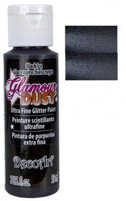 DecoArt Glamour Dust Black Ice Ultra Fine Glitter Paint 2oz. - Lilly Grace Crafts