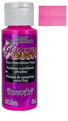DecoArt Glamour Dust Neon Pink Ultra Fine Glitter Paint 2oz. - Lilly Grace Crafts