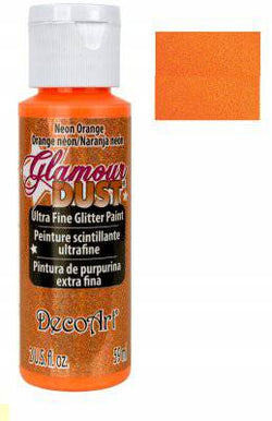 DecoArt Glamour Dust Neon Orange Ultra Fine Glitter Paint 2oz. - Lilly Grace Crafts