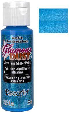 DecoArt Glamour Dust Neon Blue Ultra Fine Glitter Paint 2oz. - Lilly Grace Crafts