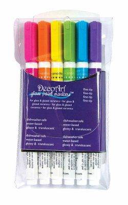 DecoArt Glass Marker - brights - 6 Pack - Lilly Grace Crafts