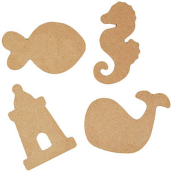 Yart Factory Ornaments - Sea Life - pack 4 MDF - Lilly Grace Crafts