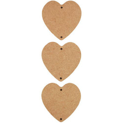 Yart Factory Heart Ornament - 3 pack - MDF - Lilly Grace Crafts