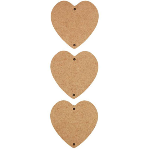 Yart Factory Heart Ornament - 3 pack - MDF - Lilly Grace Crafts