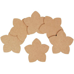 Yart Factory Flower Coasters - 5 petal - 6 pack - MDF - Lilly Grace Crafts