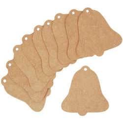 Yart Factory Bell Flat Ornament - 10 pack - 2mm MDF - Lilly Grace Crafts