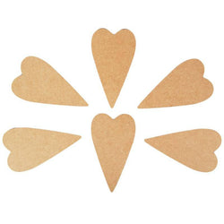 Yart Factory Heart -3mm MDF 100x180mm -pack of 6 - Lilly Grace Crafts