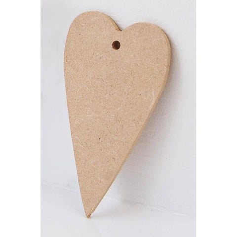 Yart Factory Heart - 3mm MDF 50x90mm - pack of 6 With Hole - Lilly Grace Crafts