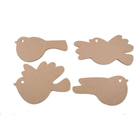 Yart Factory MDF Set of 4 Birds - Lilly Grace Crafts