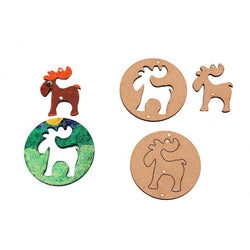 Yart Factory MDF Xmas Duo Deco Reinde set 3 pieces - Lilly Grace Crafts