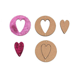 Yart Factory MDF Xmas Duo Deco Heart  set 3 pieces - Lilly Grace Crafts