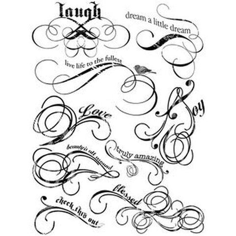 Creativity Inc. Stamps Word Flourishes Clear Stamps - Lilly Grace Crafts