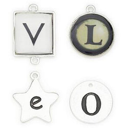 Creativity Inc. Token Charm Metal Word Love Sil - Lilly Grace Crafts