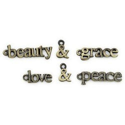 Creativity Inc. Token Charm Metal Word Peace Ox Gld - Lilly Grace Crafts