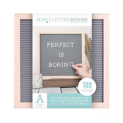 Diecuts Inc. Letter Board - Oak Frame with Gray 12x12 - 191pcs - Lilly Grace Crafts