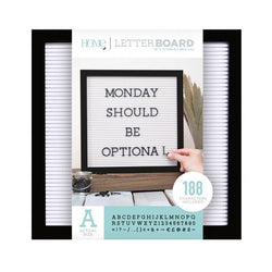 Diecuts Inc. Letter Board - Blk Frame with White 12x12- 191pcs - Lilly Grace Crafts