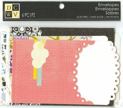 Diecuts Inc. 6X6.5 Assorted Envelopes - 6 Pack - Lilly Grace Crafts
