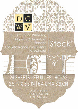 Diecuts Inc. 2X3 Craft And White Tag Stack - Lilly Grace Crafts