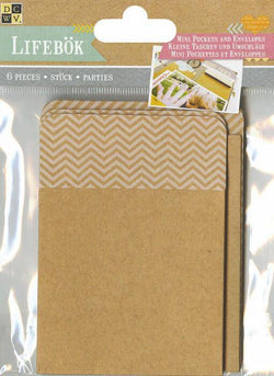 Diecuts Inc. Small Craft Mini Pockets and Envelopes 6 pieces. - Lilly Grace Crafts