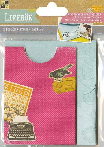 Diecuts Inc. Small Bright Mini Pockets and Envelopes 6 pieces. - Lilly Grace Crafts