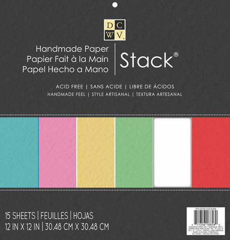 Diecuts Inc. Paper Pad 12X12 inch Handmade Paper Stack 15 sheets. - Lilly Grace Crafts