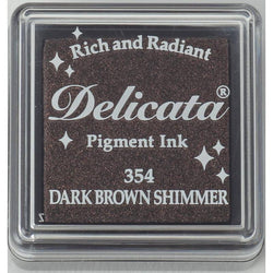 Tsukineko Delicata Dark Brown Shimmer Small Ink Pad - Lilly Grace Crafts