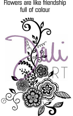 Daliart DaliART Clear Stamp Henna Friendship Flower - Lilly Grace Crafts