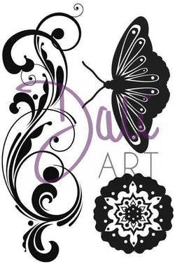 Daliart DaliART Clear Stamp Flourish Butterfly Flower - Lilly Grace Crafts