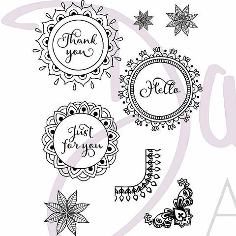 Daliart Daliart Henna Frames Clear Stamps - Lilly Grace Crafts