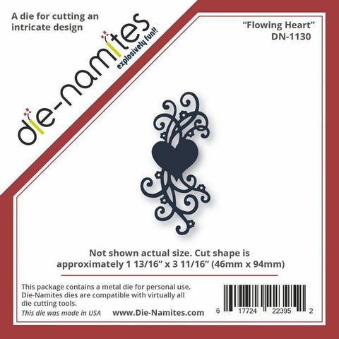 Die-Namites Die-Namites Flowing Heart - Lilly Grace Crafts