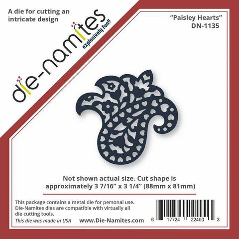 Die-Namites Die-Namites Paisley Hearts - Lilly Grace Crafts