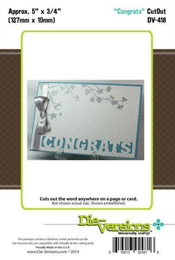 Die-Versions Congrats CutOut - Lilly Grace Crafts