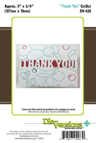 Die-Versions Thank You CutOut - Lilly Grace Crafts