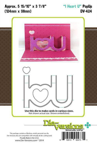 Die-Versions I Heart U PopUp - Lilly Grace Crafts