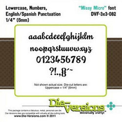 Die-Versions Fonts - Missy Micro - Lilly Grace Crafts