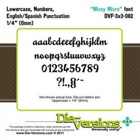 Die-Versions Fonts - Missy Micro - Lilly Grace Crafts