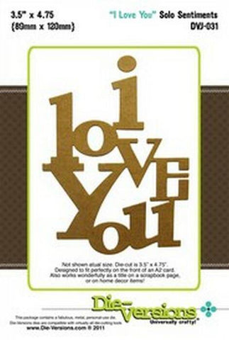 Die-Versions Solo Sentiments - I Love You - Lilly Grace Crafts