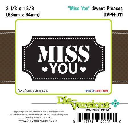 Die-Versions Sweet Phrases - Miss You - Lilly Grace Crafts