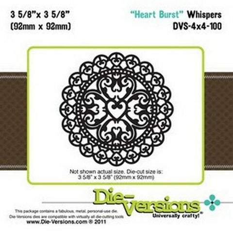 Die-Versions Whispers - Heart Burst - Lilly Grace Crafts