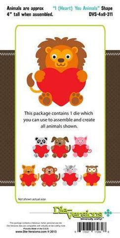 Die-Versions Shapes - I Heart You Animals - Lilly Grace Crafts