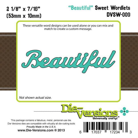 Die-Versions Sweet Wordlets - Beautiful - Lilly Grace Crafts