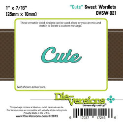 Die-Versions Sweet Wordlets - Cute - Lilly Grace Crafts