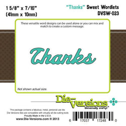 Die-Versions Sweet Wordlets - Thanks - Lilly Grace Crafts